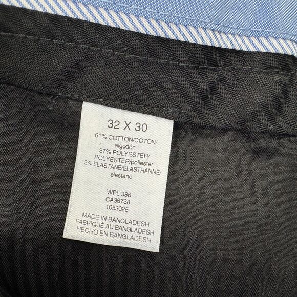 Haggar Mens Premium No Iron Khaki Straght Fit Stretch Dress Pants Navy 32x30 - Picture 4 of 4